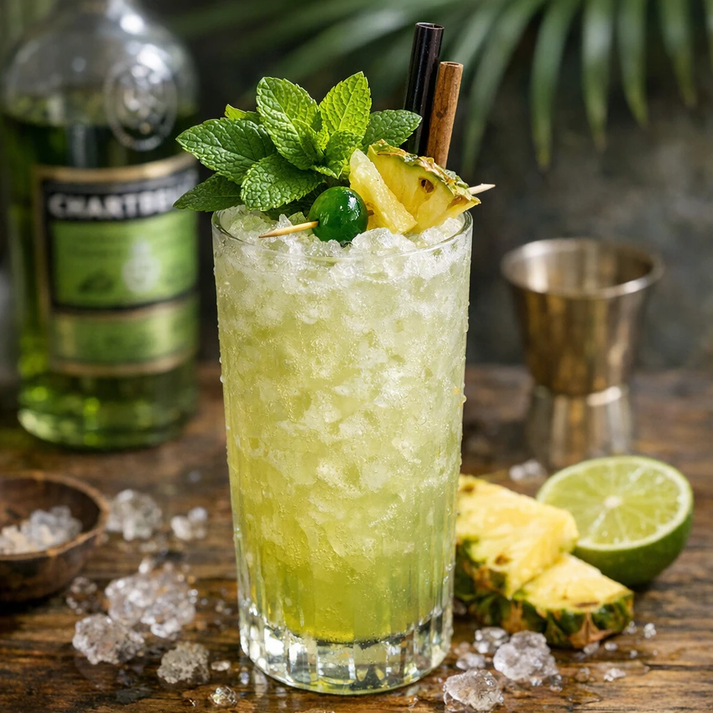 Chartreuse Swizzle Drink