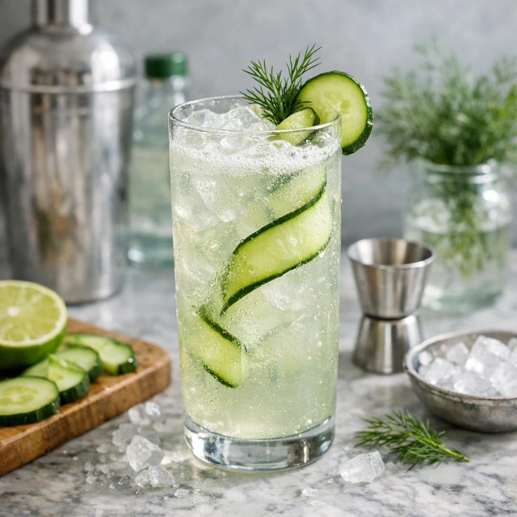 Cucumber Gin Fizz Drink