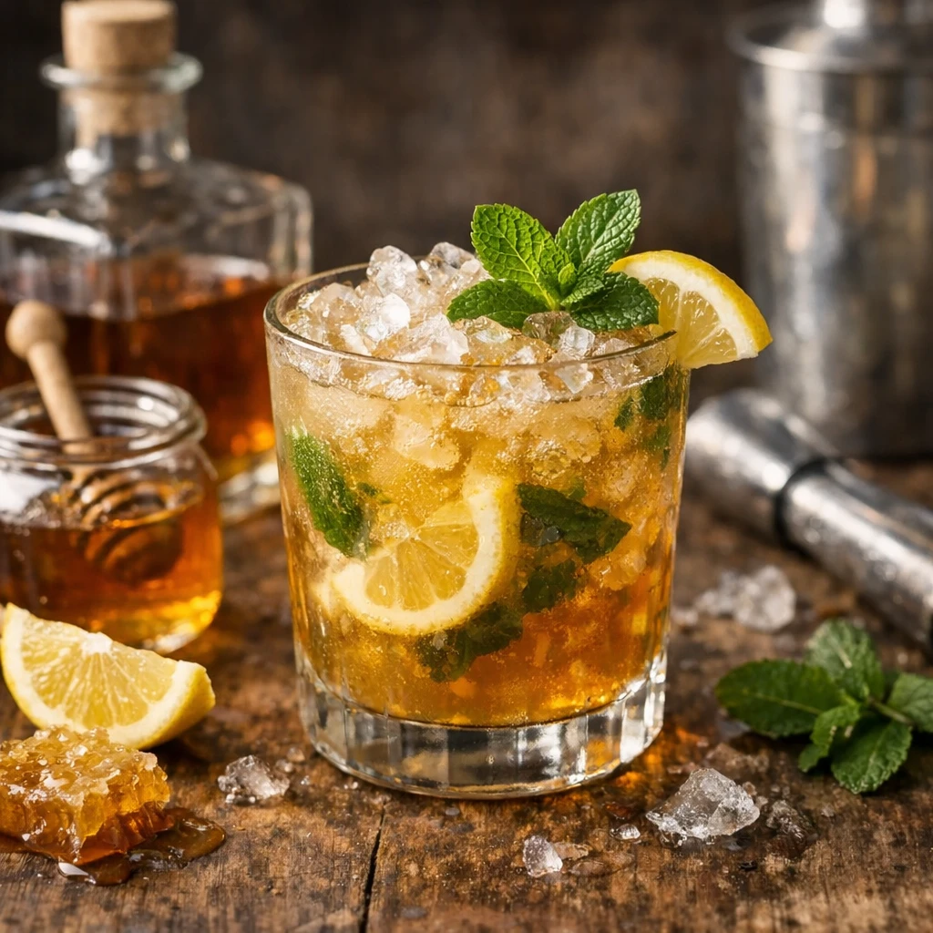 Honey Bourbon Smash Drink
