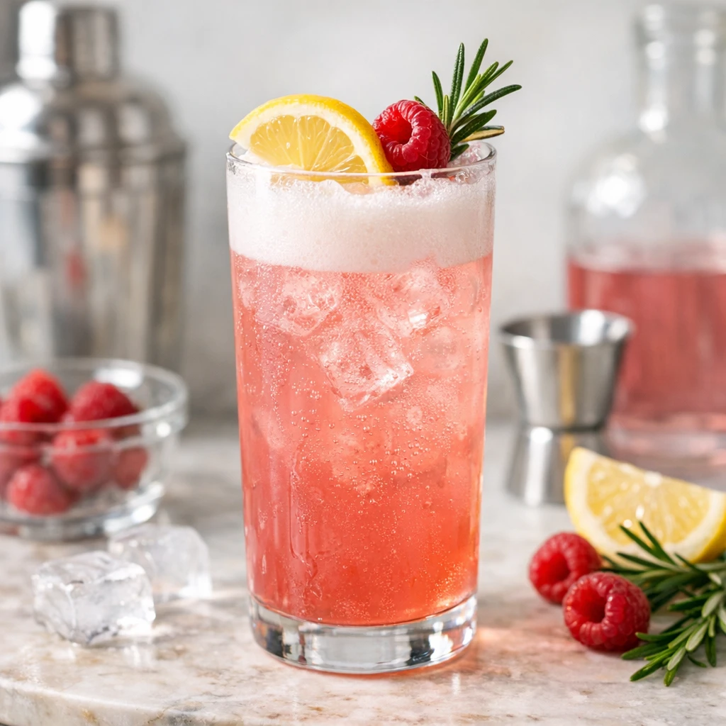 Pink Gin Fizz Drink