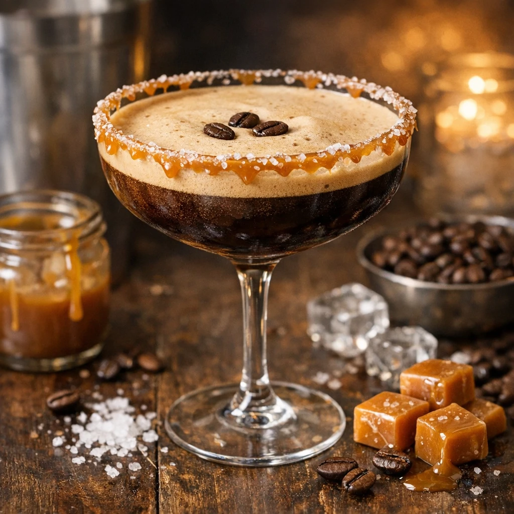 Salted Caramel Espresso Martini Drink